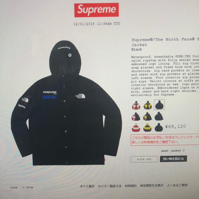 Supreme the north face jacket