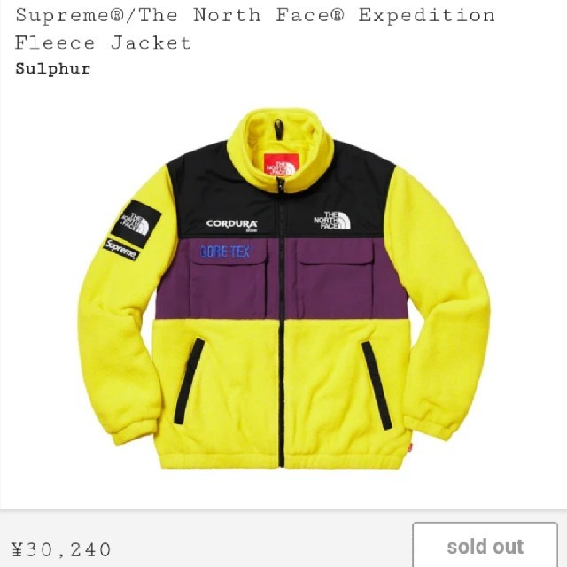 豪奢な Supreme - supreme North Face フリース イエロー sulphur s その他 豪奢な Supreme - supreme North Face フリース イエロー sulphur s その他