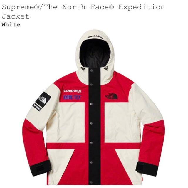 Lサイズ‼️Supreme TNF ジャケットWhite白赤SIZE