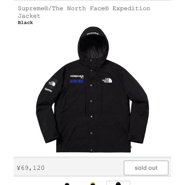 BlackSIZEsupreme/north face エクスペディション