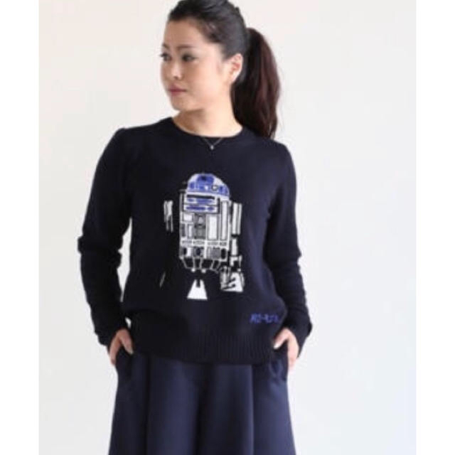 MUVEIL WORK(ミュベールワーク)のMUVEIL WORK インターシャニットPO(R2-D2) レディースのトップス(ニット/セーター)の商品写真