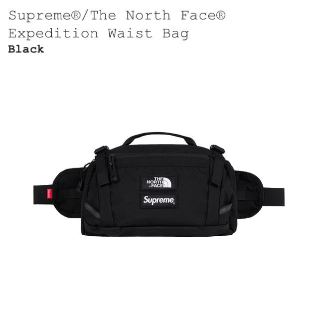 Supreme North Face waist bag blackバッグ