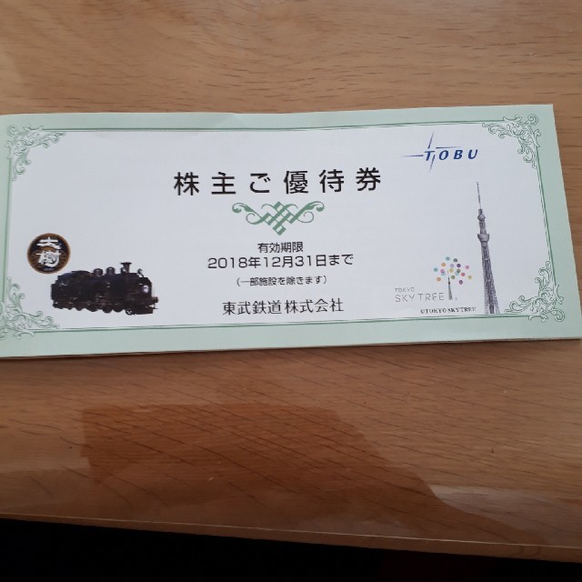 東武鉄道　株主優待冊子 チケットの施設利用券(遊園地/テーマパーク)の商品写真