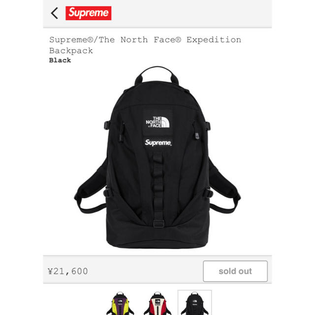 supreme/north face バッグパック