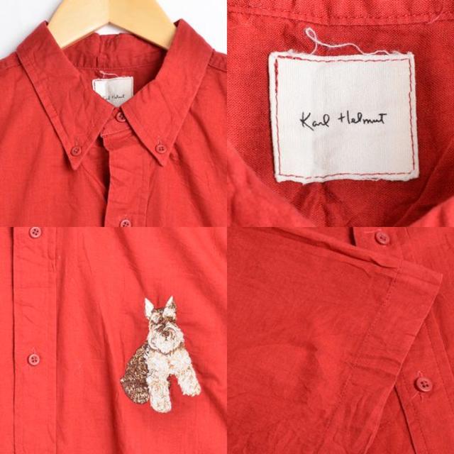 Karl Helmut(カールヘルム)のKS3742 カールヘルム 半袖シャツ M 肩幅50 犬 刺繍 送料無料 xq メンズのトップス(シャツ)の商品写真