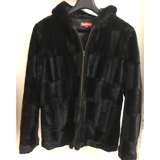 supreme faux fur hooded zip jacket