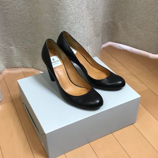 ランバンオンブルー(LANVIN en Bleu)のランバンオンブルー プレーンパンプス 黒 ブラック 22.5 冠婚葬祭 スムース(ハイヒール/パンプス)