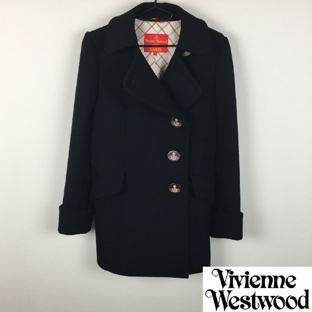 Vivienne Westwood(ヴィヴィアンウエストウッド)の極美品 ヴィヴィアンウエストウッドレッドレーベル メルトンピーコート ブラック レディースのジャケット/アウター(ピーコート)の商品写真
