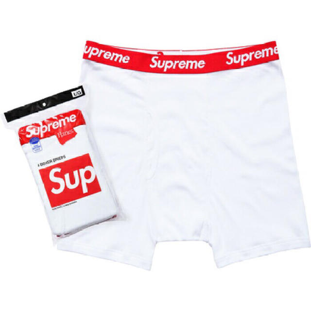 Supreme(シュプリーム)のSUPREME x Hanes ボクサーパンツ4枚入 白L メンズのアンダーウェア(ボクサーパンツ)の商品写真