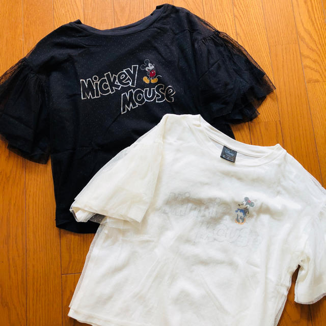 GU(ジーユー)のGU ディズニー チュールコンビT 2枚セット レディースのトップス(Tシャツ(半袖/袖なし))の商品写真