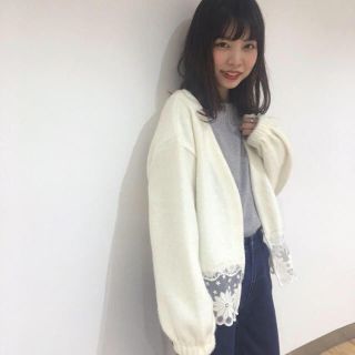 フラワー(flower)のlace mix cardigan(カーディガン)