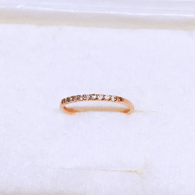 蘭様専用k10 ダイヤモンド ハーフエタニティリング ピンクゴールド レディースのアクセサリー(リング(指輪))の商品写真