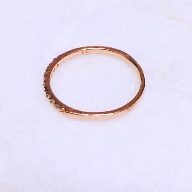 蘭様専用k10 ダイヤモンド ハーフエタニティリング ピンクゴールド レディースのアクセサリー(リング(指輪))の商品写真