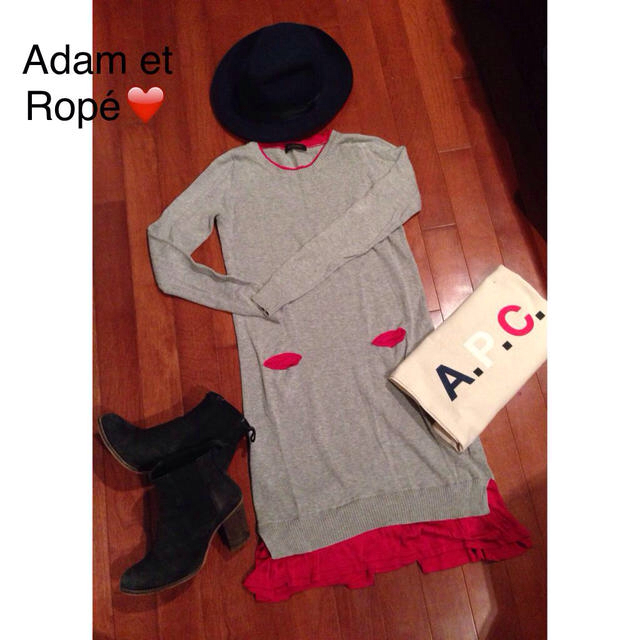 Adam et Rope'(アダムエロぺ)のAdam et Ropéのニットワンピ レディースのワンピース(ひざ丈ワンピース)の商品写真