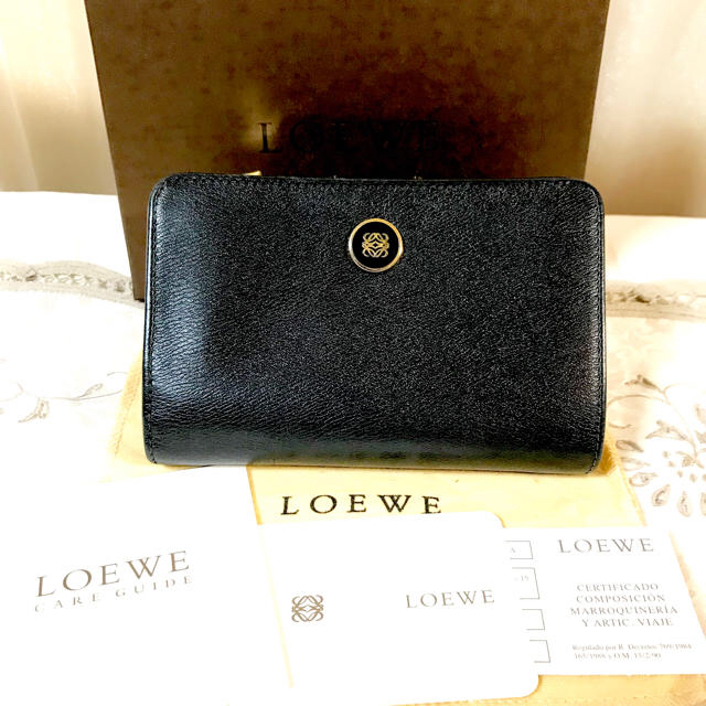 メンズLOEWE 2つ折り財布  ブラック