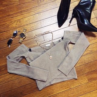 アナップ(ANAP)のclass♡カシュクール♡リブニット♡ショート丈♡オフショル♡トップス♡(ニット/セーター)