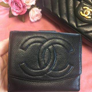 シャネル(CHANEL)のシャネルキャビアスキン ダブルホック 折財布♪(折り財布)