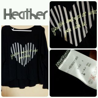 ヘザー(heather)のheather♡ブラックtops(Tシャツ(長袖/七分))