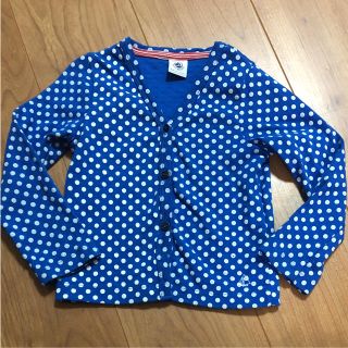 プチバトー(PETIT BATEAU)の美品☺︎プチバトー90.95 ドット柄カーディガン ザラ、アニエス好きの方にも(カーディガン)