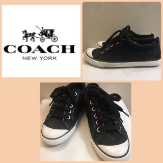 コーチ(COACH)のコーチ♡ブラックキャンバス シグネチャー スニーカー♡(スニーカー)