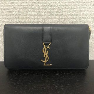 サンローラン(Saint Laurent)のサンローランパリ　長財布　ネイビー　YSL　ラウンドファスナー(財布)