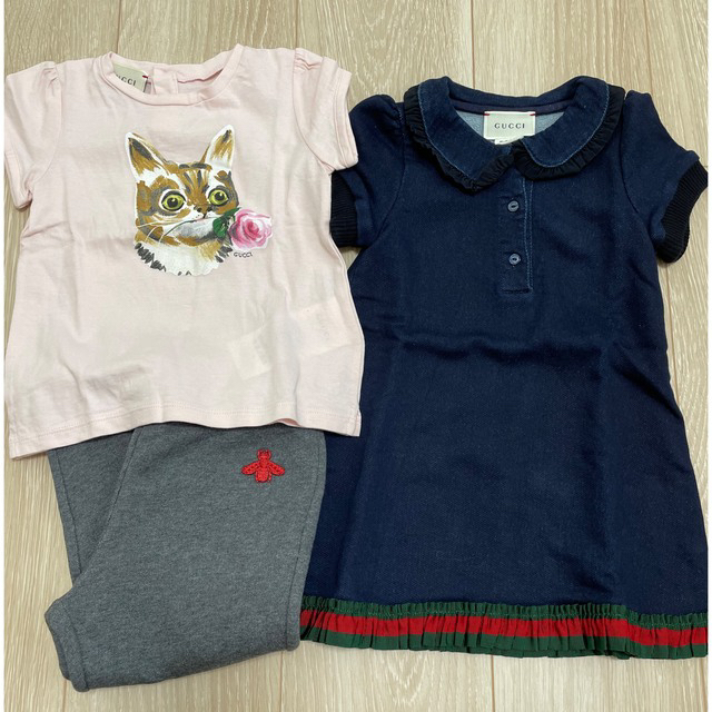 Gucci(グッチ)の⭐︎新品あり♡グッチキッズ、モンクレールベビー 女の子3点セット キッズ/ベビー/マタニティのキッズ服女の子用(90cm~)(ワンピース)の商品写真