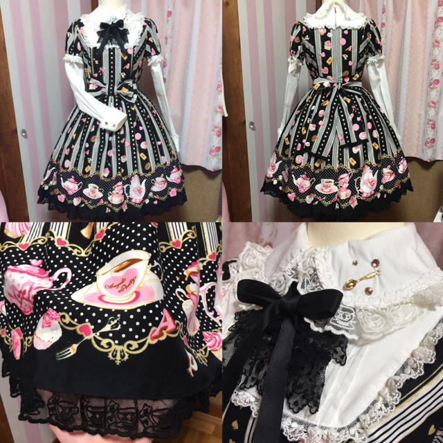 Angelic Pretty(アンジェリックプリティー)のAngelic pretty♡Wonder Tea party半袖長袖ワンピース レディースのワンピース(ひざ丈ワンピース)の商品写真