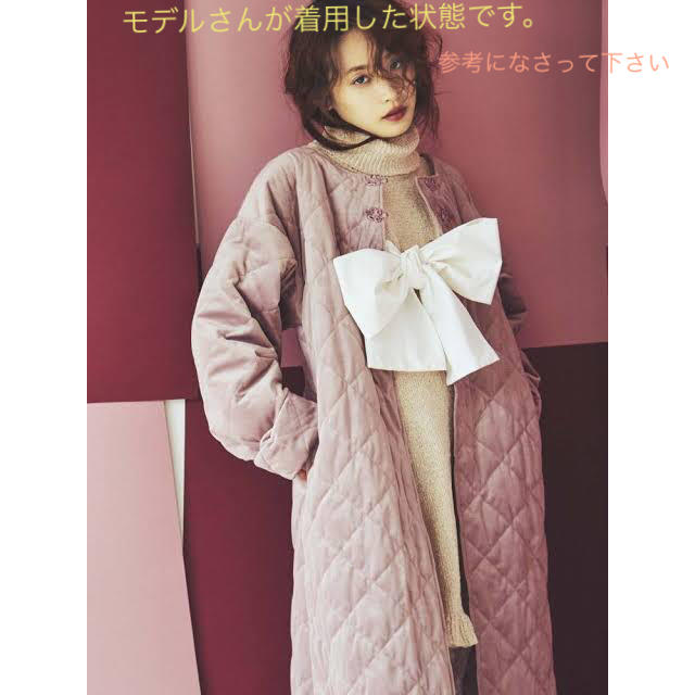 merry jenny(メリージェニー)の高橋愛さんコラボ ベロアキルティングコート レディースのジャケット/アウター(ロングコート)の商品写真