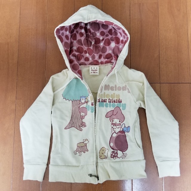 マイメロディ(マイメロディ)のSanrio サンリオ マイメロディ フード付きパーカー キッズ/ベビー/マタニティのキッズ服女の子用(90cm~)(ブラウス)の商品写真