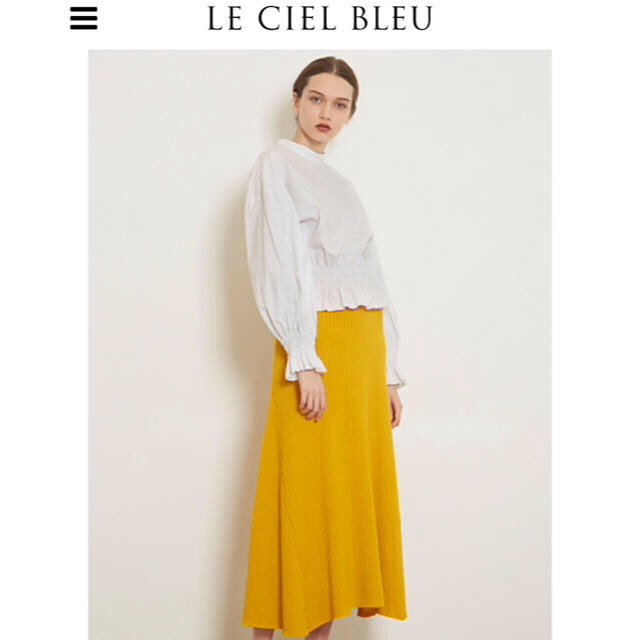 LE CIEL BLEU(ルシェルブルー)のルシェルブルー 佐々木希 リブニットフレアロングスカート  レディースのスカート(ロングスカート)の商品写真