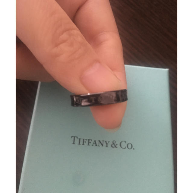 【本物保証】 ティファニー TIFFANY & Co. 1837 リング 指輪 チタン 黒 ブラック 17.5号