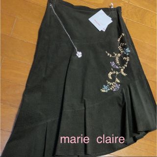 マリクレール(Marie Claire)のmarie  claire   新品未使用  タグ付き  刺繍素敵なスカート(ひざ丈スカート)