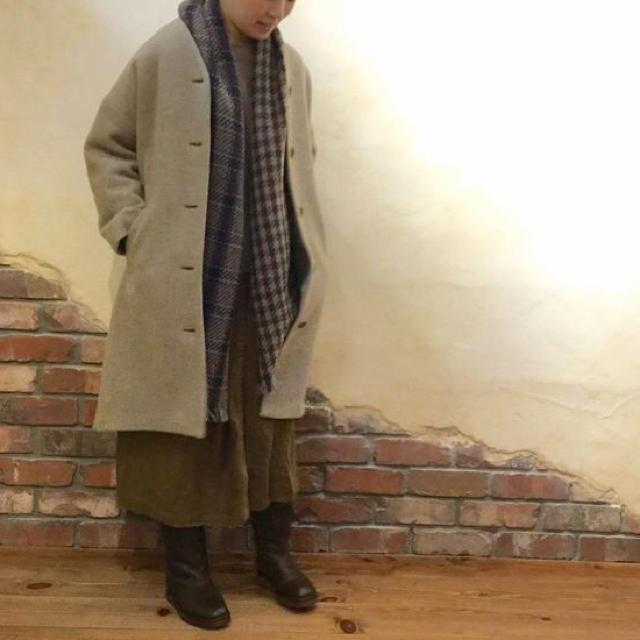 18AW nest Robe シェットランドモッサー ノーカラーコート