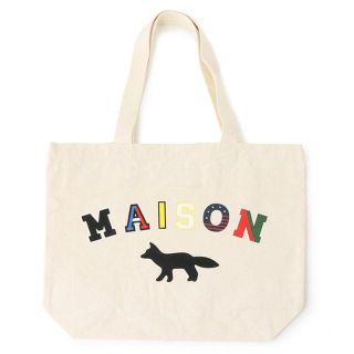 メゾンキツネ(MAISON KITSUNE')の新品 メゾンキツネ トートバッグ ブランド エコバッグ キャンバス バッグ ロゴ(トートバッグ)