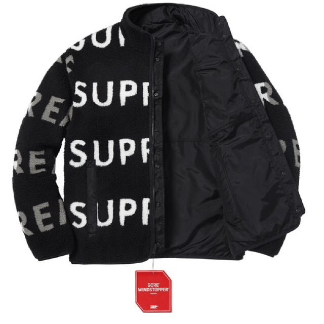 レビュー高評価の商品！ logo reversible Supreme - Supreme fleece L ...