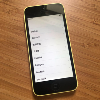 アップル(Apple)のIphone 5C yellow 16Gb Simフリー(スマートフォン本体)