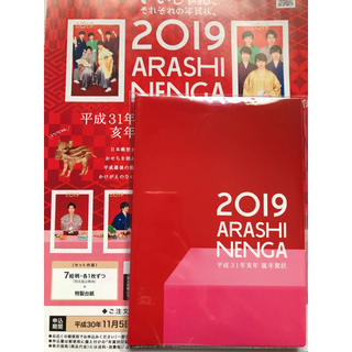 アラシ(嵐)の平成31年亥年 嵐 年賀状 7枚セット チラシ付き(使用済み切手/官製はがき)