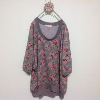 イマージュ(IMAGE)のイマージュ花柄カットソー★フェリシモベルメゾンディノスユニクロGUしまむら好きに(チュニック)