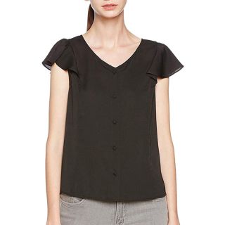 プロポーションボディドレッシング(PROPORTION BODY DRESSING)の【プロポ美品】フロントボタンラッフルスリーブブラウス(シャツ/ブラウス(半袖/袖なし))