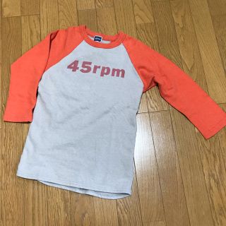 フォーティーファイブアールピーエム(45rpm)の45RPM  薄茶？(ベージュ？)とオレンジの7分袖Tシャツ(Tシャツ(長袖/七分))