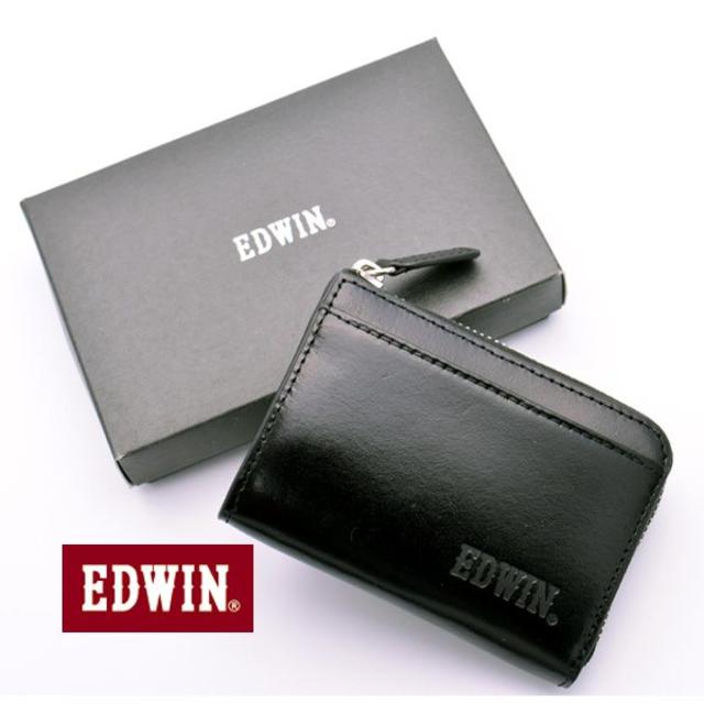 EDWIN(エドウィン)のエドウィン 小銭入れ メンズ コインケース EDWIN 本革 黒 チャック メンズのファッション小物(コインケース/小銭入れ)の商品写真