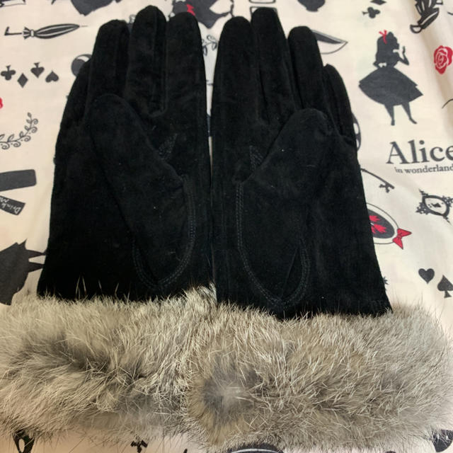 未使用♡黒スウェード手袋 レディースのファッション小物(手袋)の商品写真