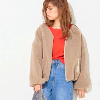 ナチュラルクチュール(natural couture)の即完売 natural couture ベージュ ボアブルゾン ボアコート (ブルゾン)