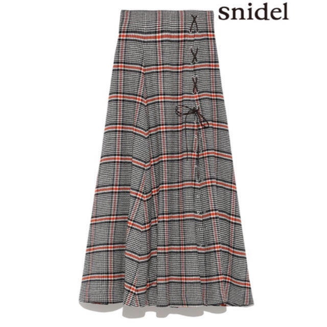 SNIDEL チェックスリットスカート