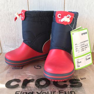 クロックス(crocs)の★新品正規品★クロックス ロッジポイント ウインター・スノーブーツ 17.5cm(アウトドアシューズ)