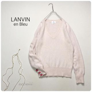 ランバンオンブルー(LANVIN en Bleu)のLANVIN en Bleu . アンゴラ Ｖネック リボン ニット(ニット/セーター)