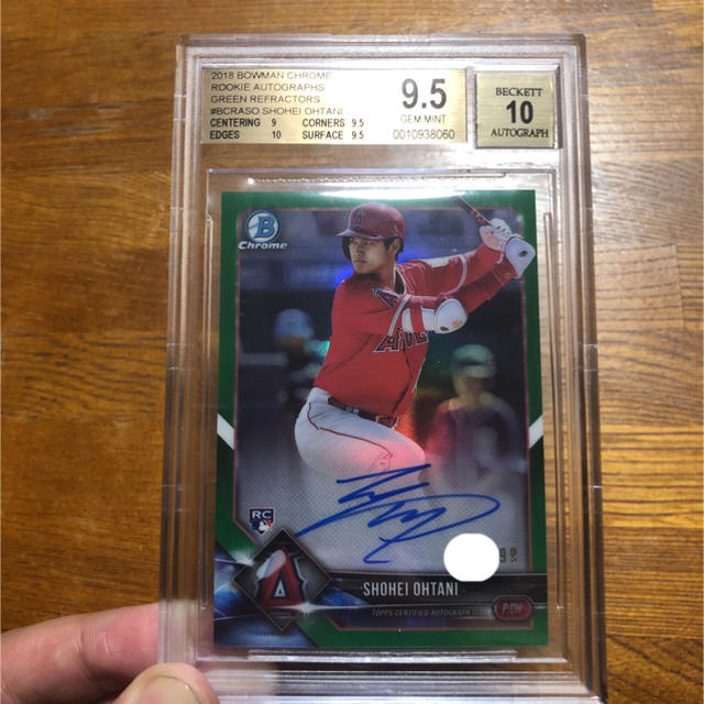 Bowman Chrome Green 大谷 翔平 直筆 サイン カード 鑑定済 エンタメ/ホビーのタレントグッズ(スポーツ選手)の商品写真