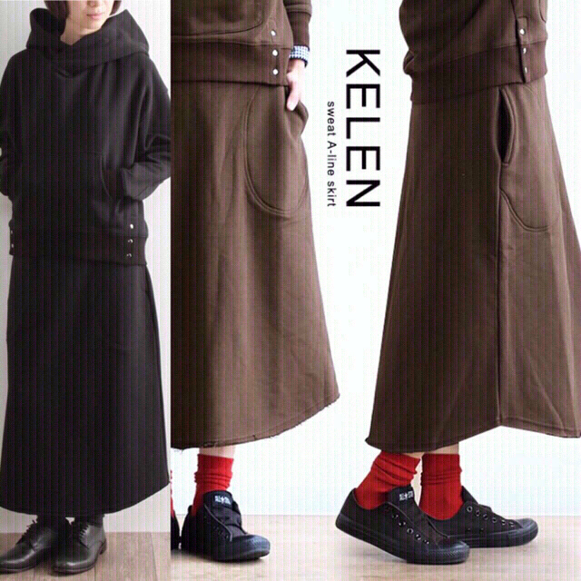 KELEN(ケレン)のkelen Aライン ミモレ丈スカート レディースのスカート(ロングスカート)の商品写真