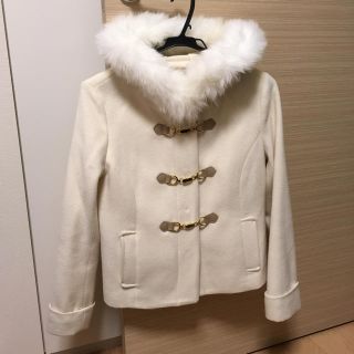 ミッシュマッシュ(MISCH MASCH)のミッシュマッシュ ファー付きダッフルコート 白 Mサイズ(ダッフルコート)