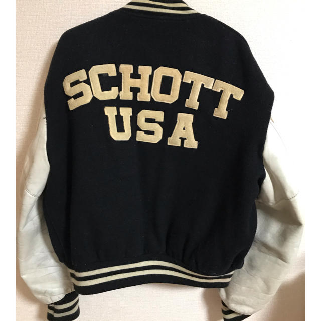 schott(ショット)のSchott ショット スタジャン レザースタジャン ブルゾン MA1 袖レザー メンズのジャケット/アウター(スタジャン)の商品写真